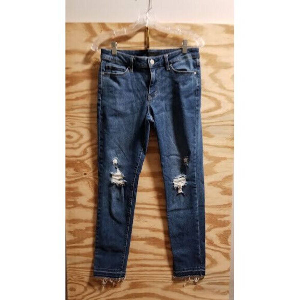 Uniqlo Blue Women's‎ Mid Rise Distressed Jeans Size 27 Inseam 27